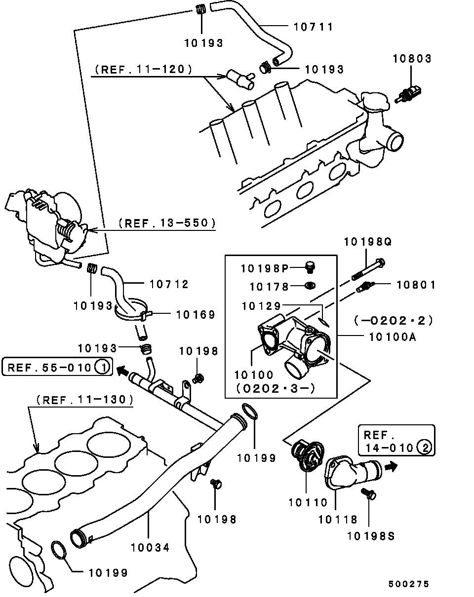 Coolant Pipe Bypass Mirage 1.8L 97-02 Technica