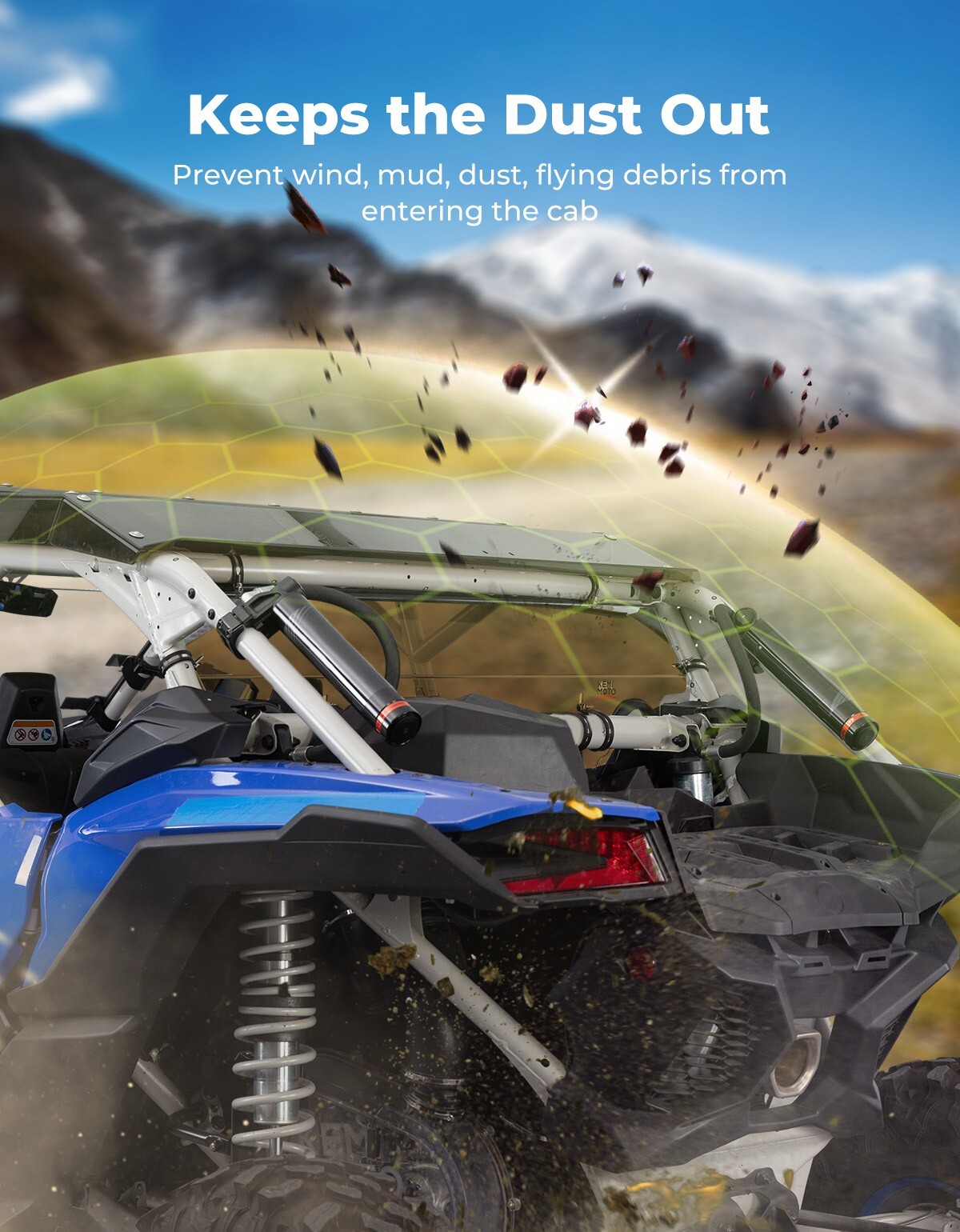 UTV Rear Windshield Window Panel Dark Tinted For Can Am Maverick X3/ Max 2017-25