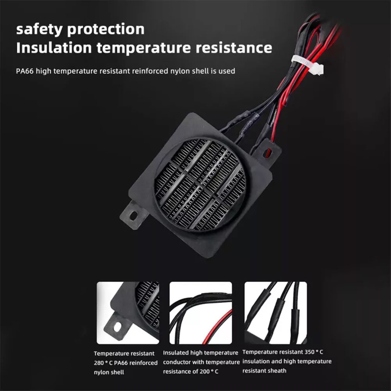 Wall-Mountable PTC Heater 12V 100W 30s Fast Heating High Temp Protection