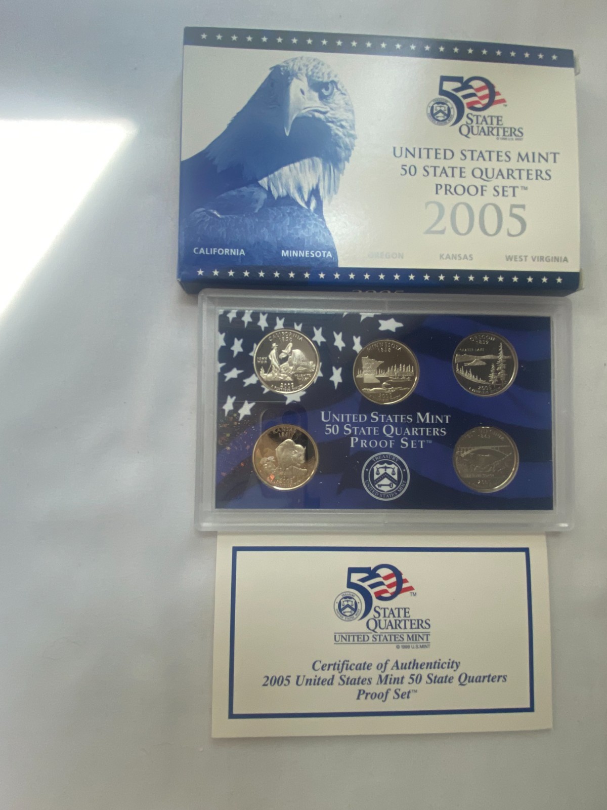2005-S US Mint 50 State Quarters Proof Set with Certificate of Authenticity