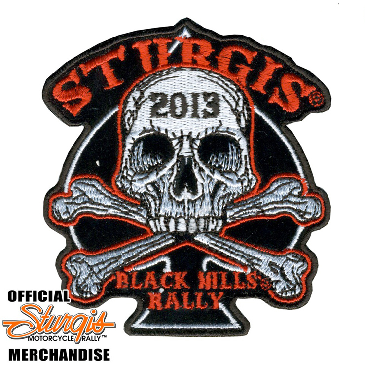 SKULL BONES 2013 STURGIS BIKER RALLY 4 INCH  IRON ON PATCH