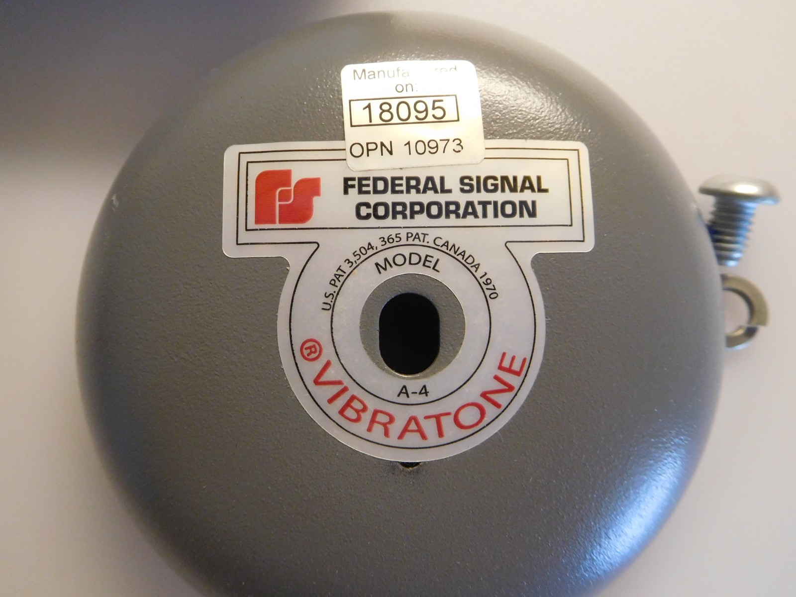 FEDERAL SIGNAL CORP. GONG MODEL A-4 VIBRATONE