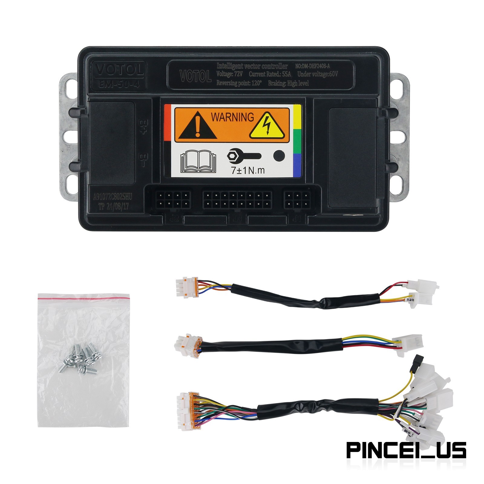VOTOL EM50-4 72V 80A 72300 EV Motor Controller Programmable for 2KW Motors