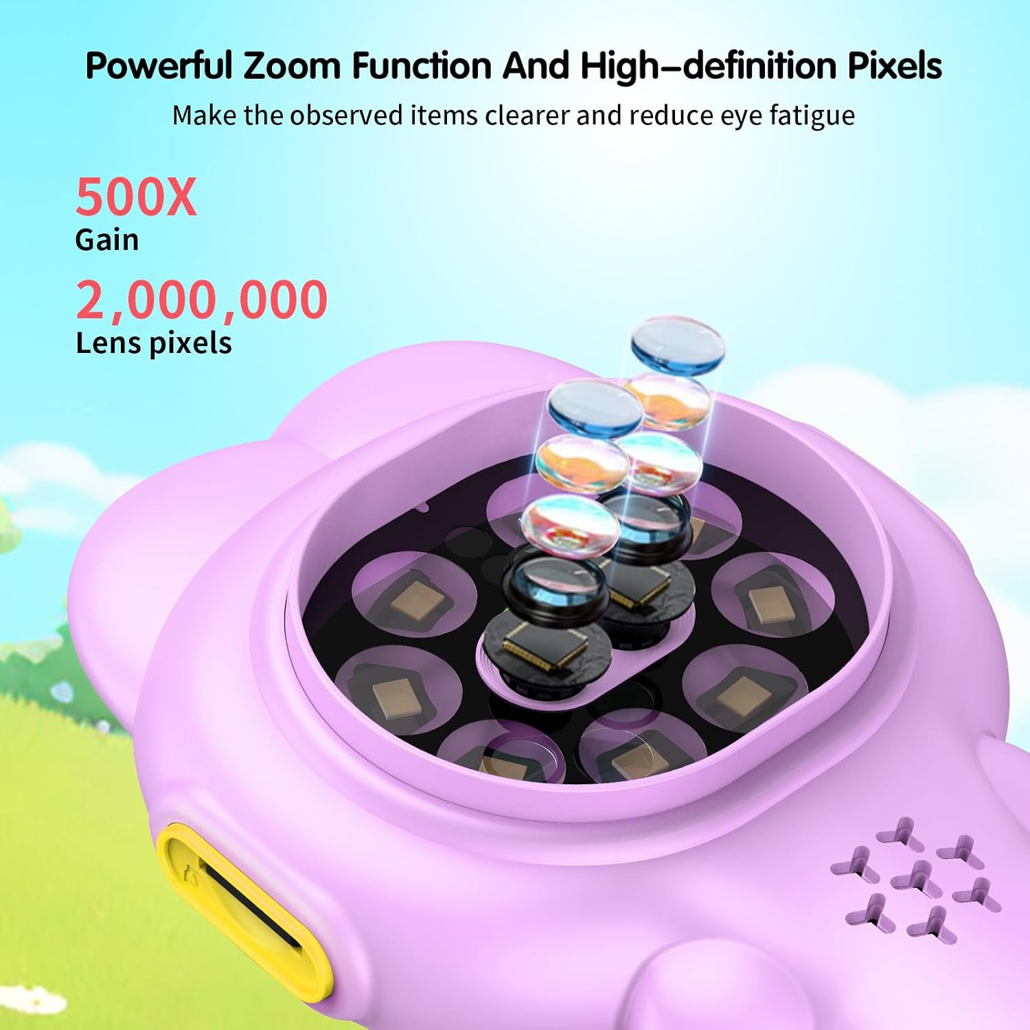 Microscope for Kids, Mini Portable Handheld Microscope with 500X Magnification,