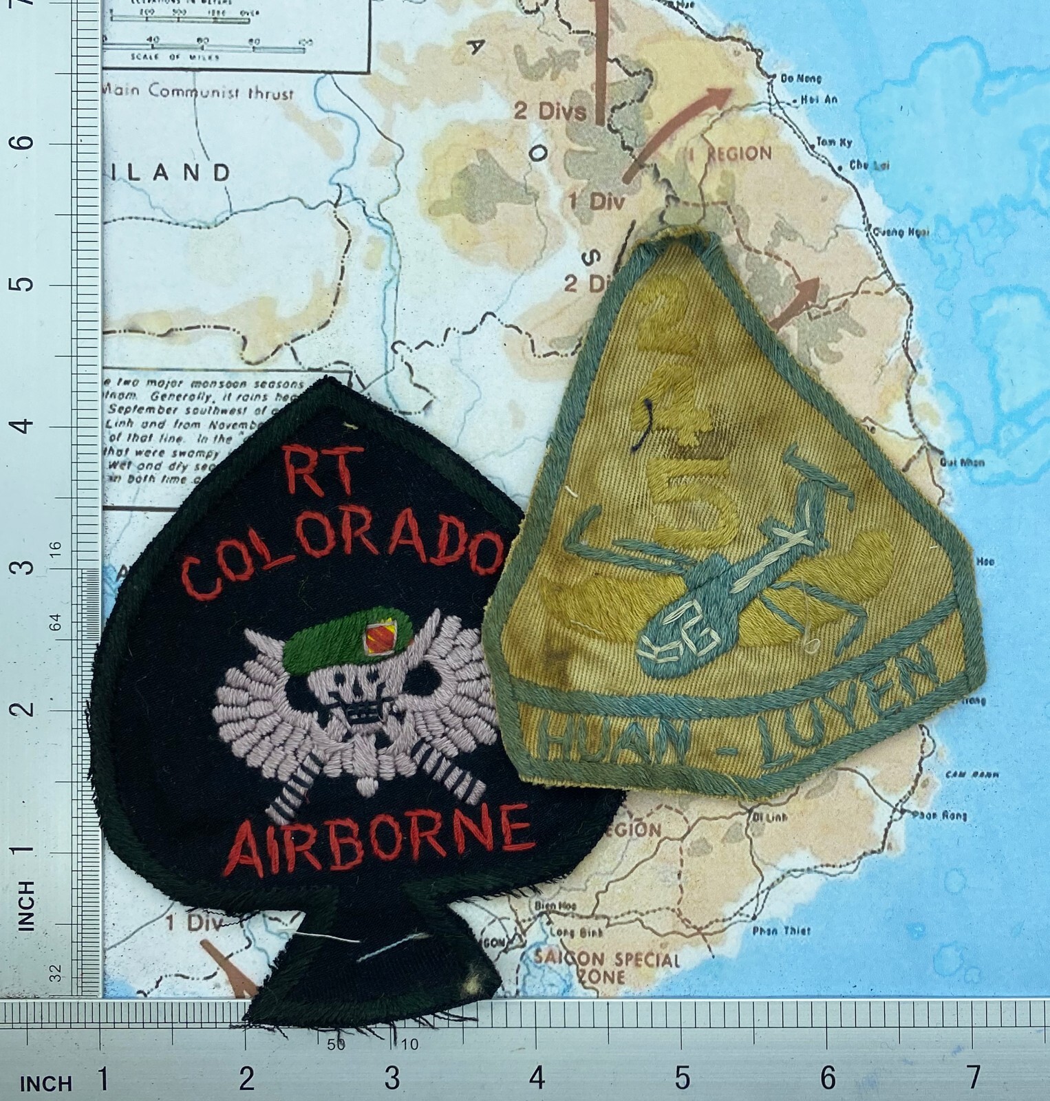 1 Patch plus 1 , RT COLORADO , AIRBORNE , USSF TRAINNING patch , hand sewn , B34