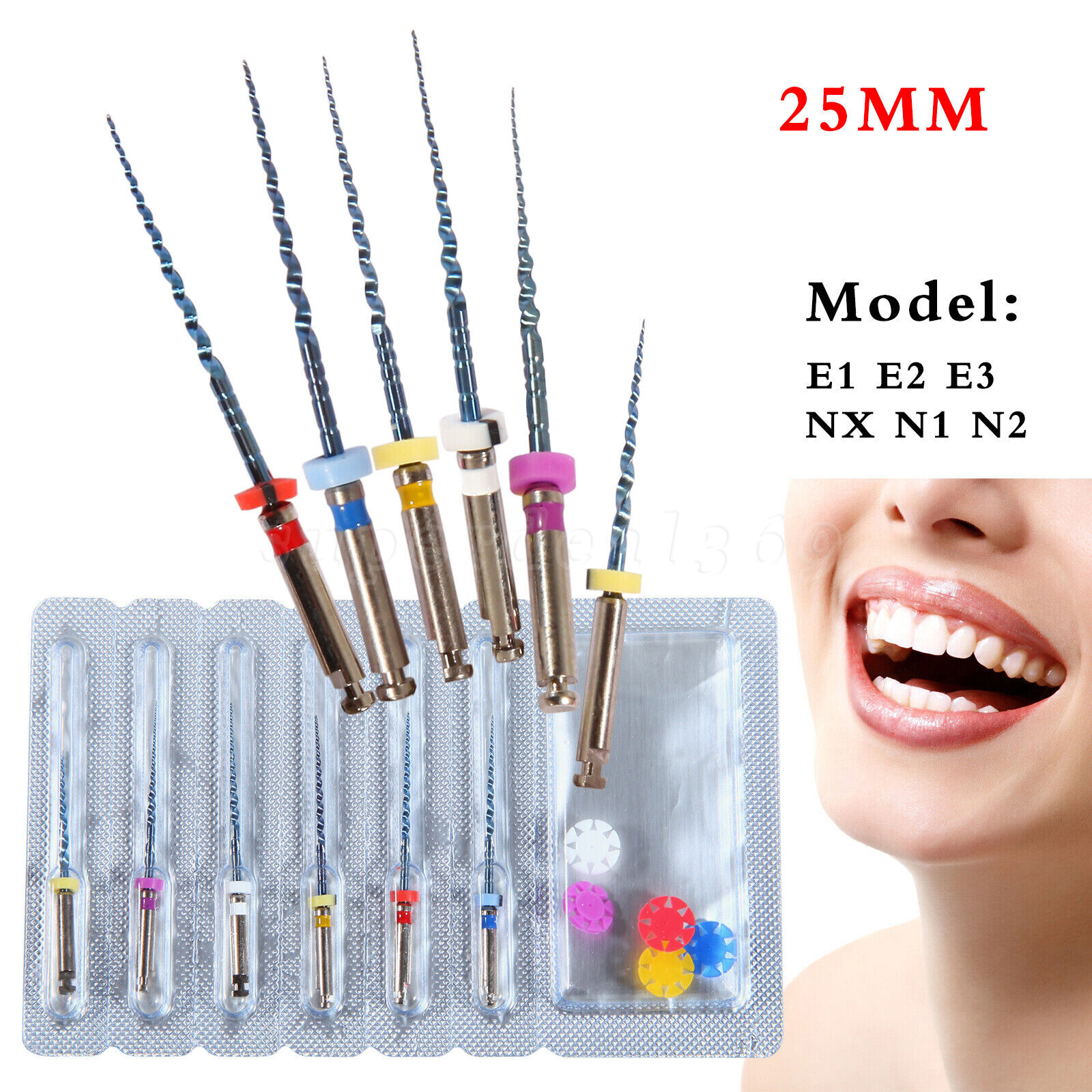 Dental Endodontic Endo File Engine Rotary Root Canal NiTi Files 25mm Memory SA