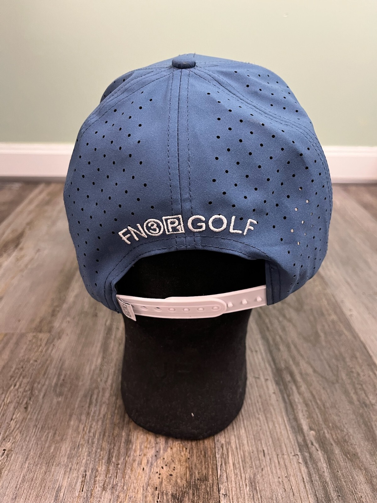 FN3P Golf Hat Cap Blue White Trees Orange Moon Embroidered Snap Adjustable
