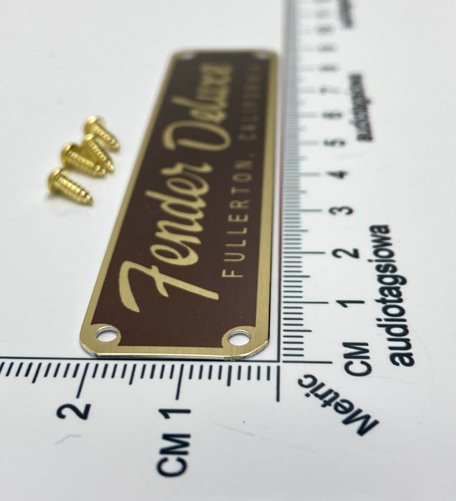 Fender Deluxe Fullerton Logo Case Badge Custom Made Aluminum with Screws