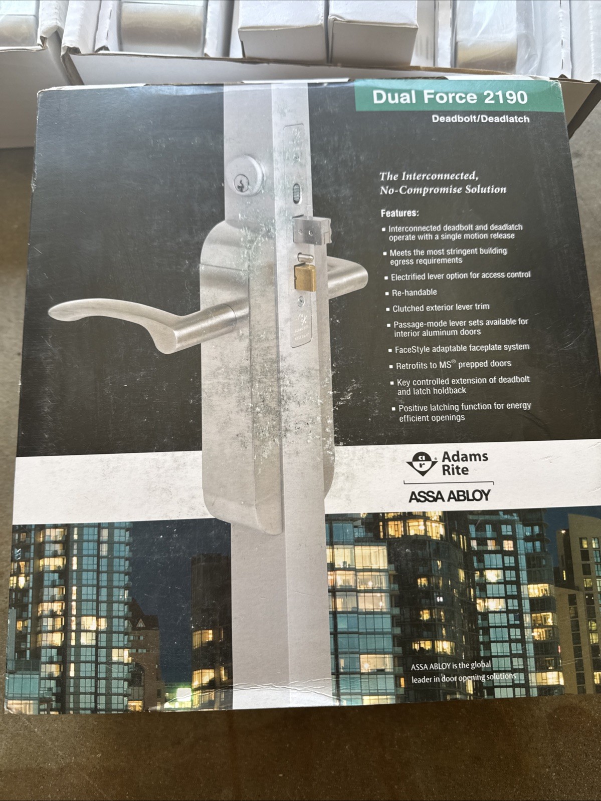 Adams Rite Dual Force 2190 Aluminum Door Deadlock Bolt/Latch  2190-411-203-32D