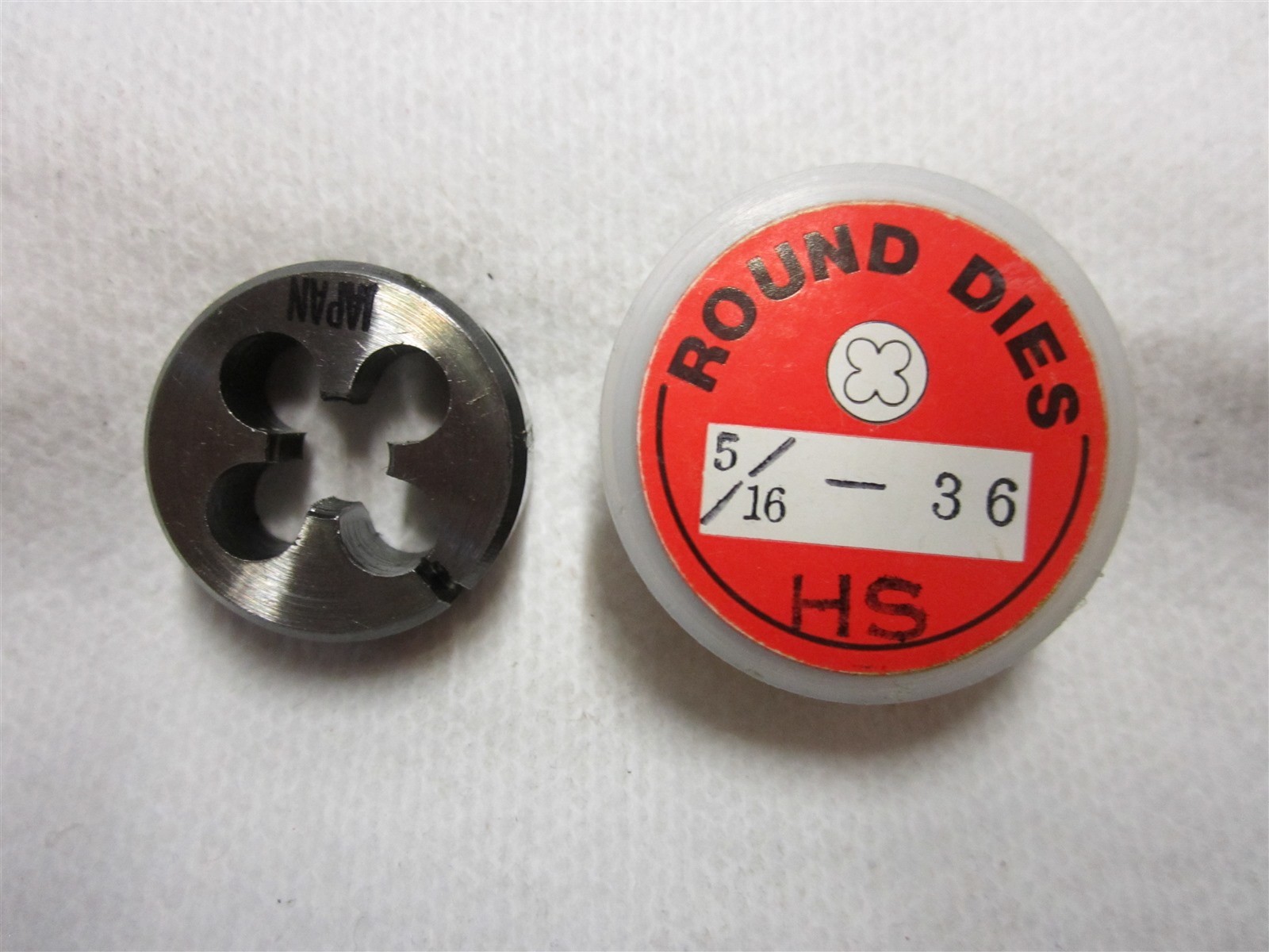 5/16-36 Thread Adjustable Round Die 1" Outside Dia. High Speed Steel 3/8" Width