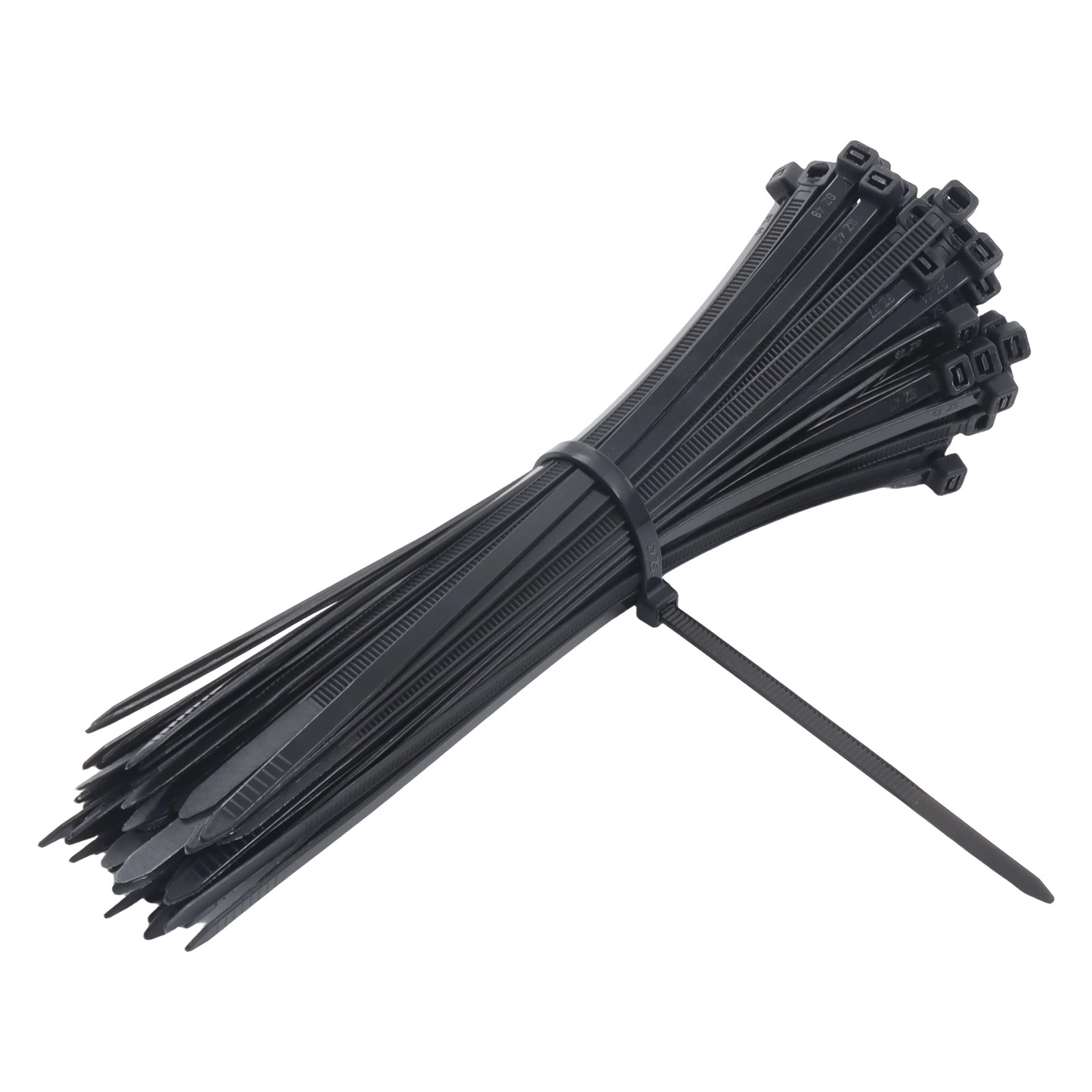 8 Inches, 65 lb Tensile Strength, Self-locking Nylon Cable Ties, Black, 1200Pcs