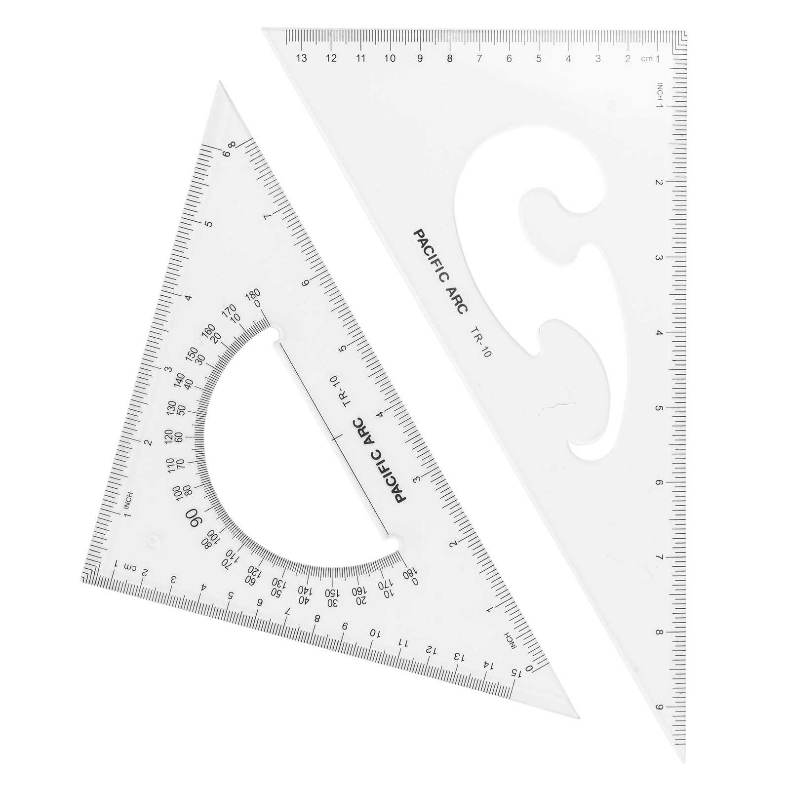 Triangle Set 10 Inch 30/60 & 45/90 10 Inches, clear
