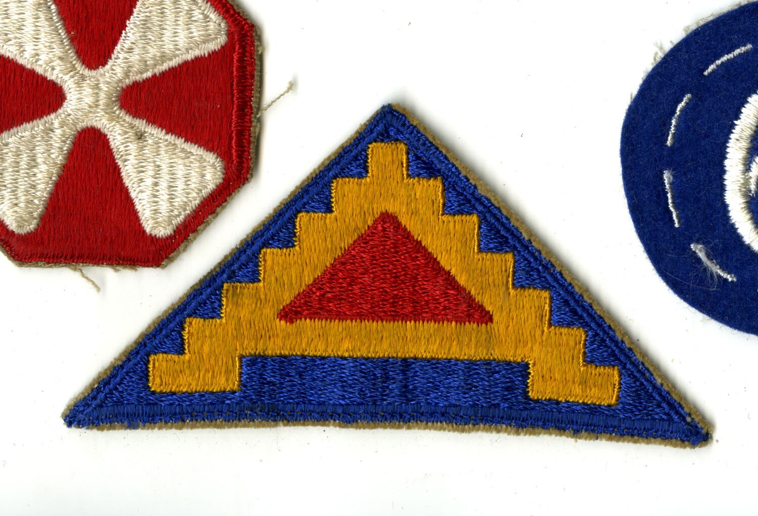 Seventh Army White Back Patch WWII Vintage Patton Sicily Italy Europe