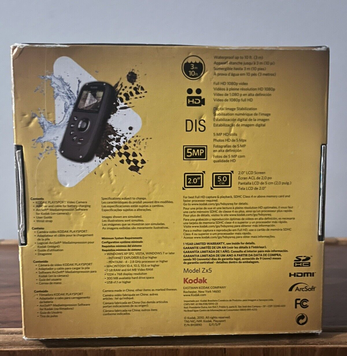 Kodak PlaySport Zx5 Video Camera Box Manual & Large Accessory Bundle Only