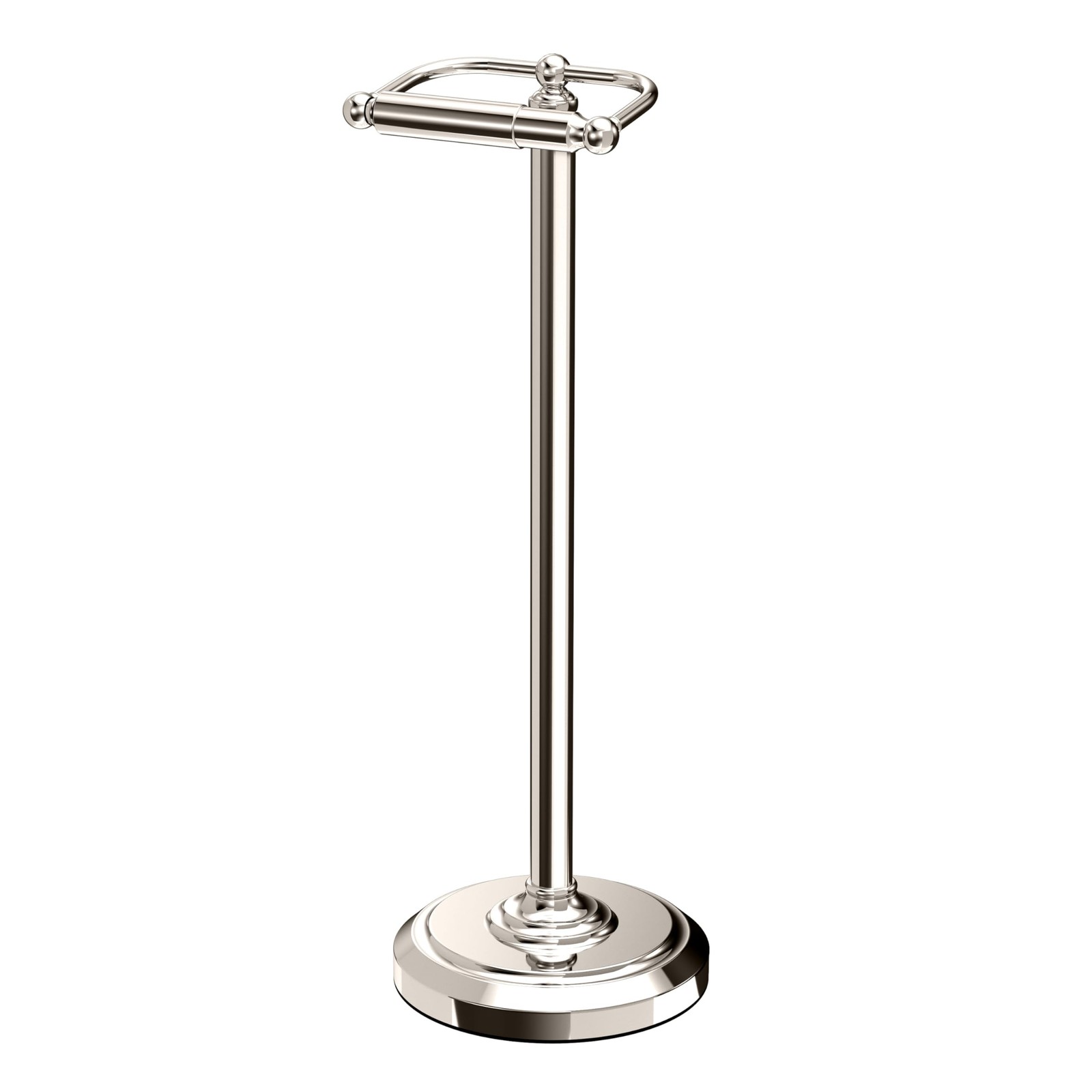 Gatco 1436PN Toilet Paper Holder Stand, Freestanding 22"H, Polished Nickel