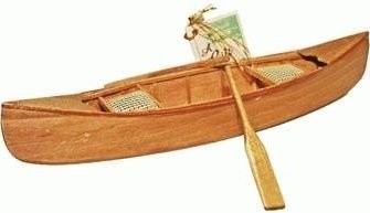 Hand-Crafted Wooden Canoe with 11 inches long x 2 wide, Natural