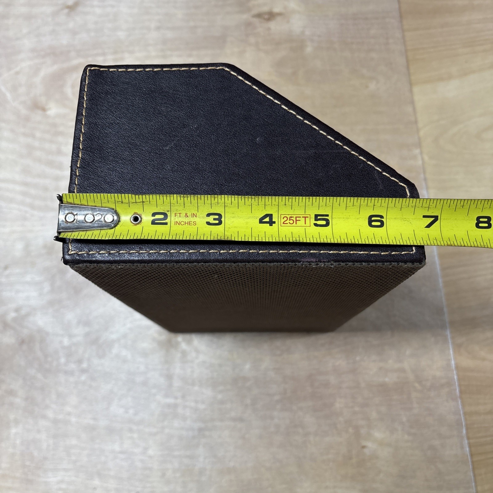Brown Leather-like Electronics Charging Station Tabletop Valet