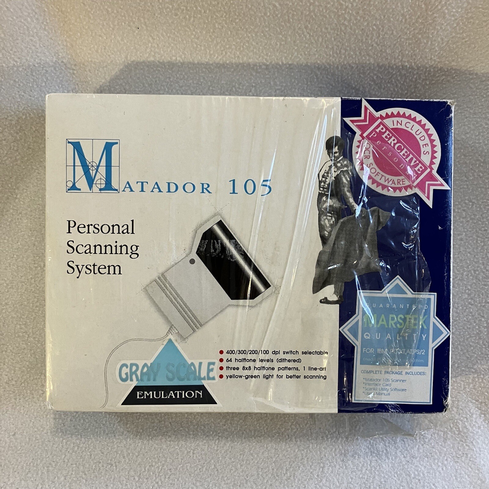 Matador 105 Handheld Scanner PS/2 Personal Scanning System Gray Scale Emulation