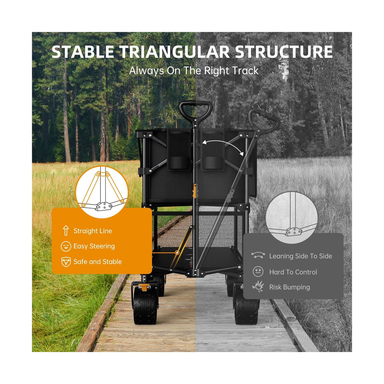 Foldable 50''L Extra Long Double Decker Wagon for Sport, 400L Colla... Fast Ship