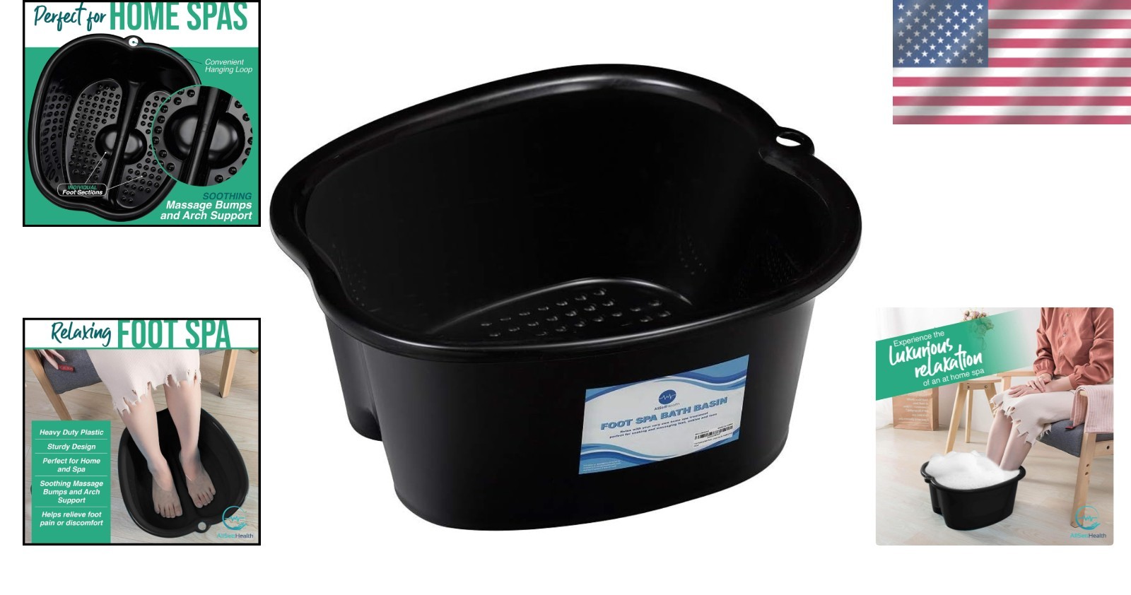 Professional Quality Foot Spa Basin for Home - Large Size and Massage Features