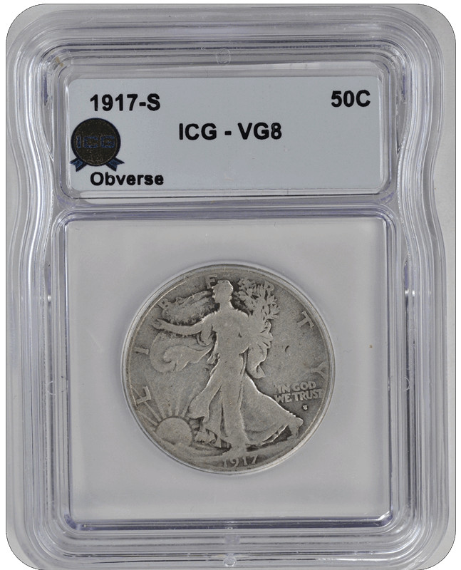 1917-S Walking Liberty ICG  VG8