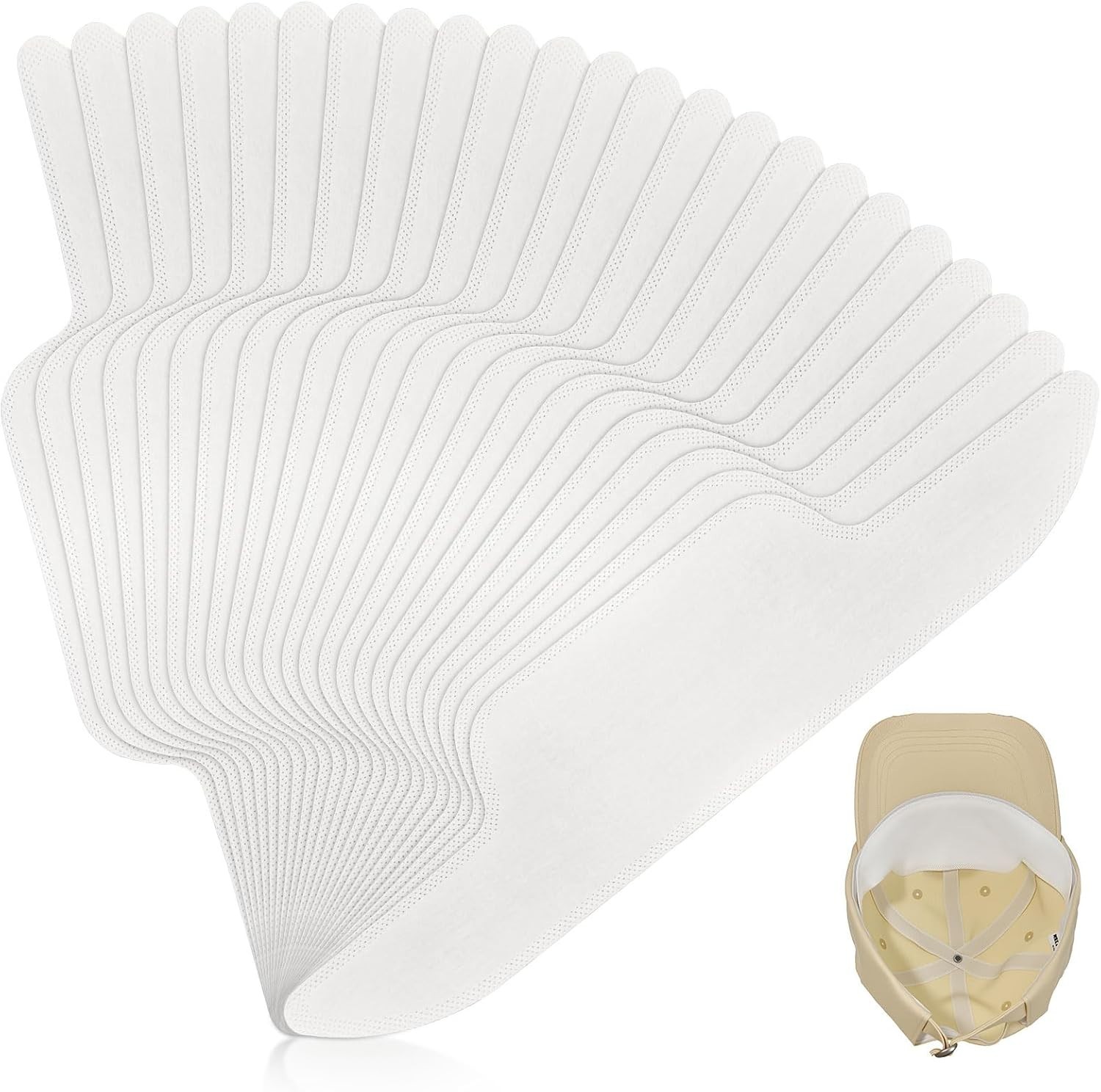 Hat Sweat Liner for Baseball Cap 50 Pcs, Disposable Hat Sweat Bands, No Sweat Li