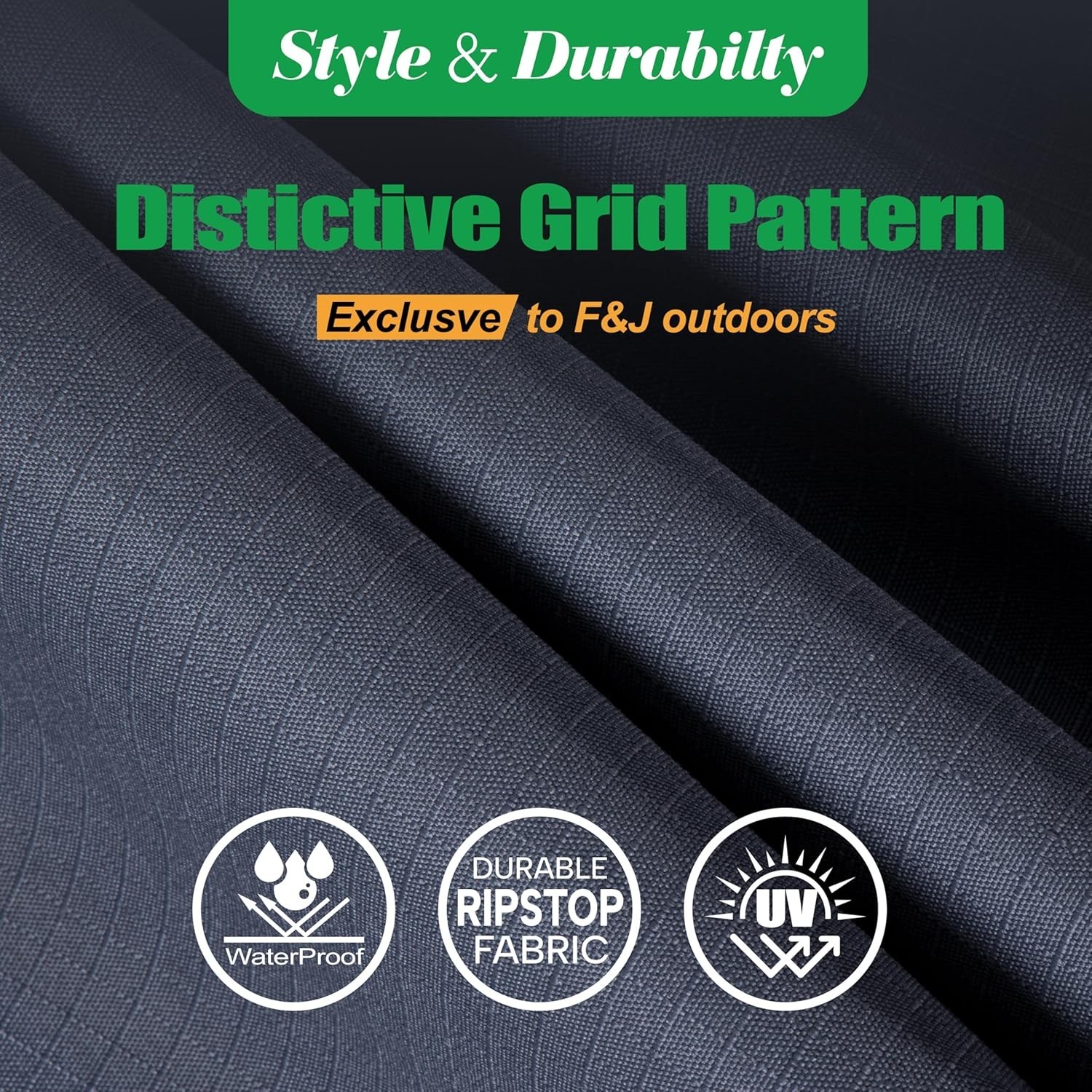 Patio Furniture Covers Waterproof for Outdoor Chairs , Heavy Grey & Black