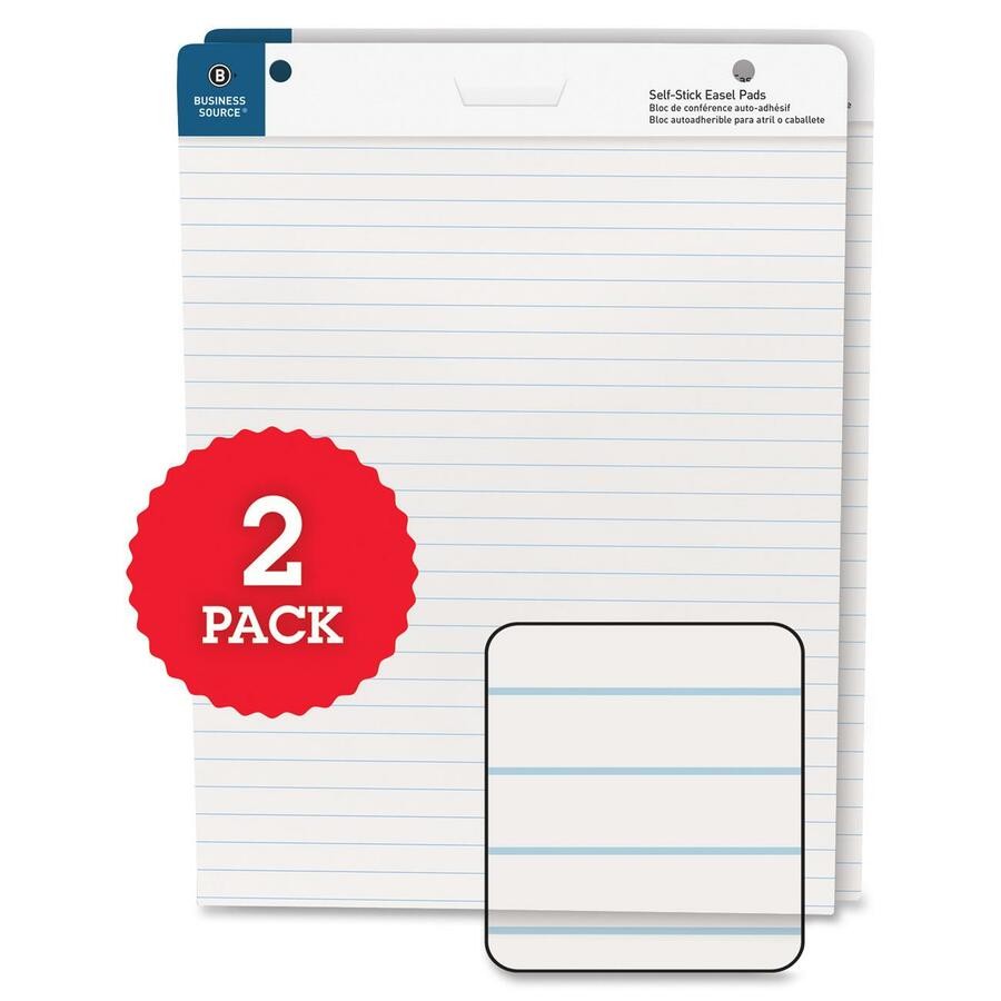 Business Source BSN38593 Lined Self-Stick Easel Pads 25"x30"