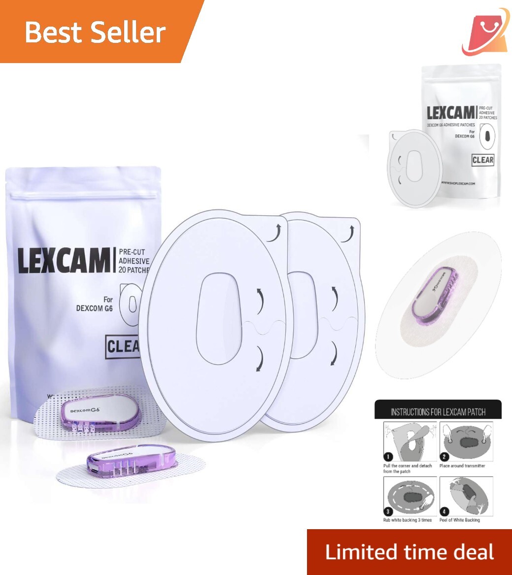 Dexcom G6 Adhesive Patches Clear Waterproof 20 Count Comfortable for CGM Use
