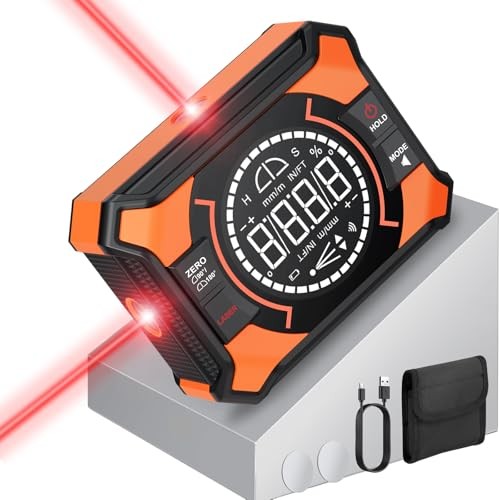 Rechargeable Digital Angle Finder with Laser and Magnetic Base, Vertical Laser
