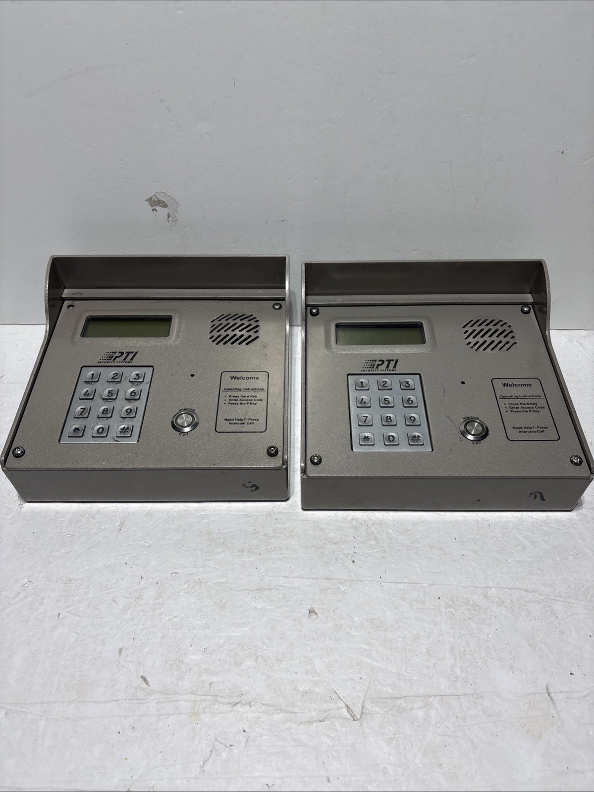 2 - PTI Used Apex Keypad with intercom - FOR PARTS UNTESTED