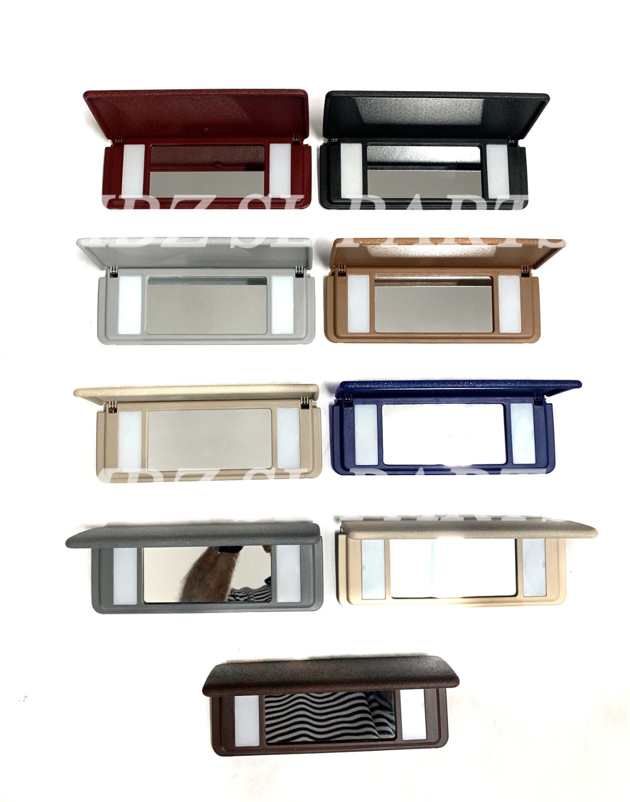 2 BEIGE SUN VISOR MIRROR TRAY VANITY MercedesR129 SL500 SL320 SL600 500SL 300SL