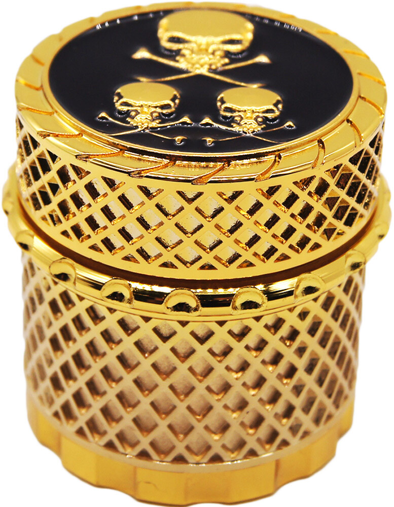 1.6" 44 mm 4 Piece Grinder Herb Spice Crusher Body Diamond Cut Design Skull 79