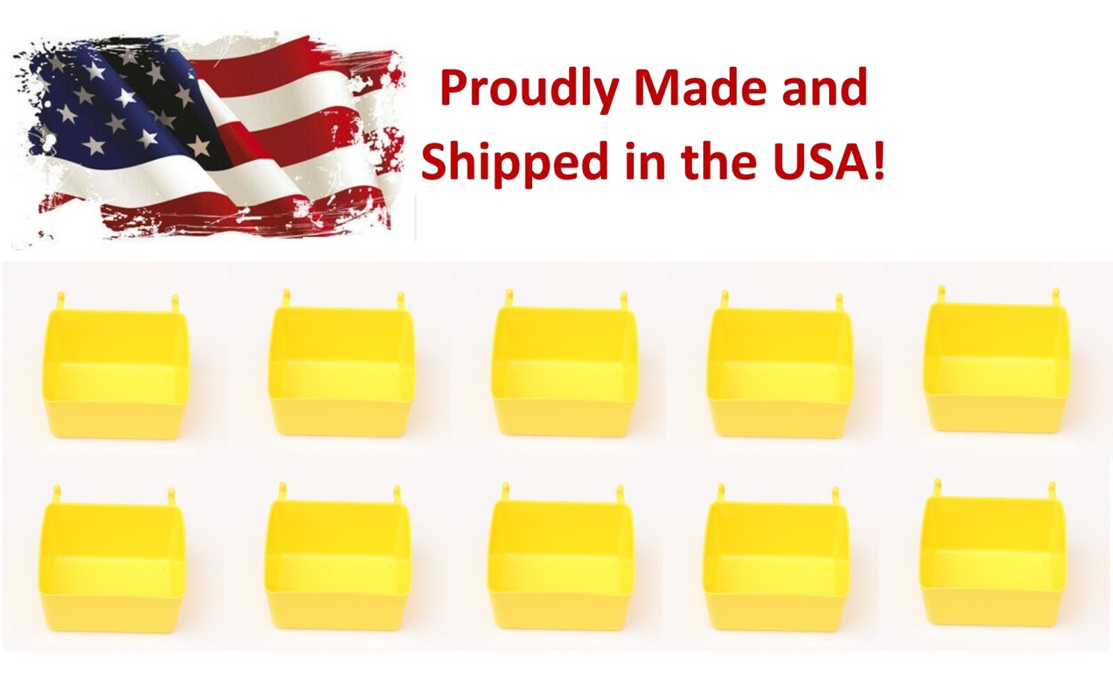 Small Plastic Yellow Pegboard Storage/Part Bins -10 Pack, JSP Brand