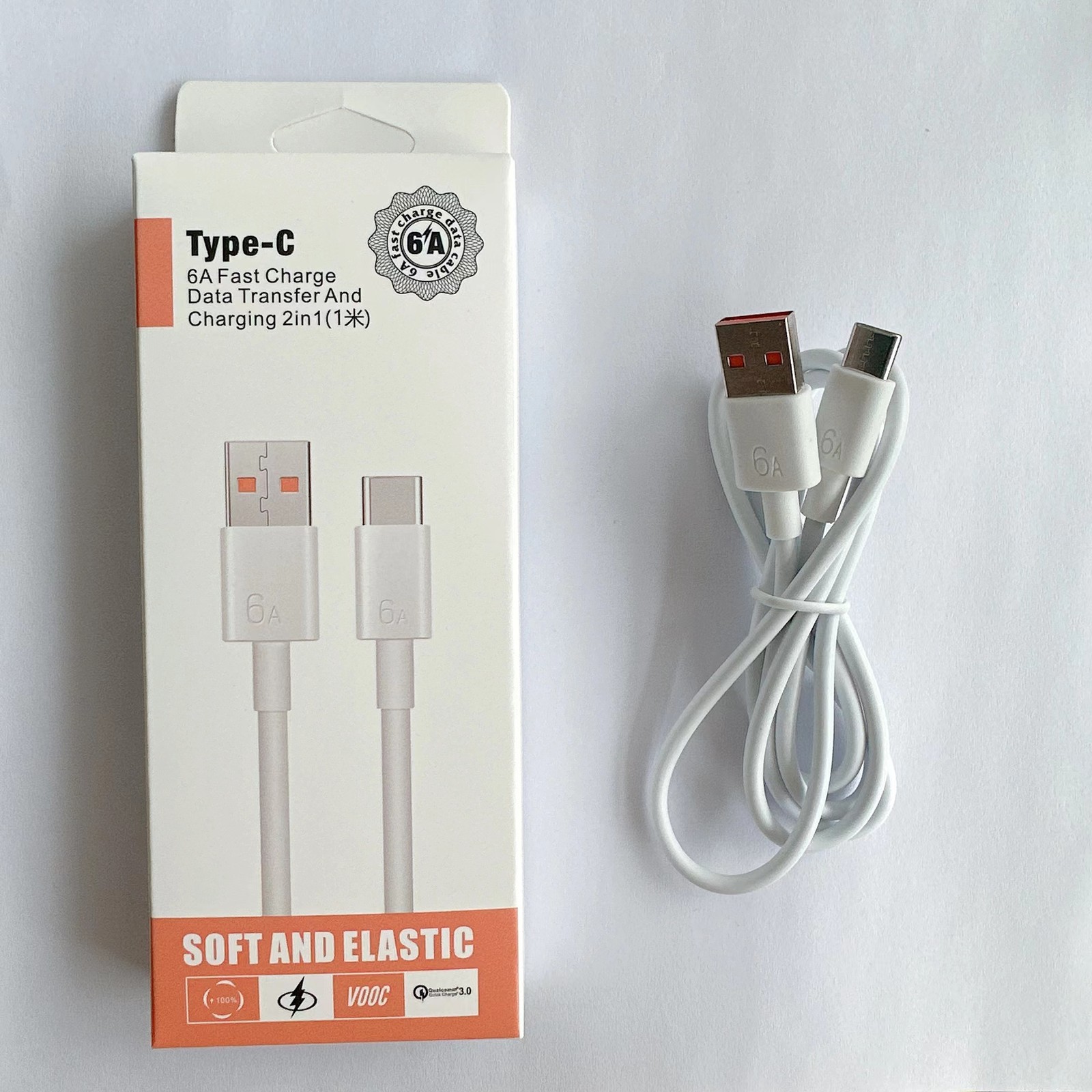 Hand Phone USB Type-C Data Cable 6A Fast Charging USB-A to USB-C Chager Cord US