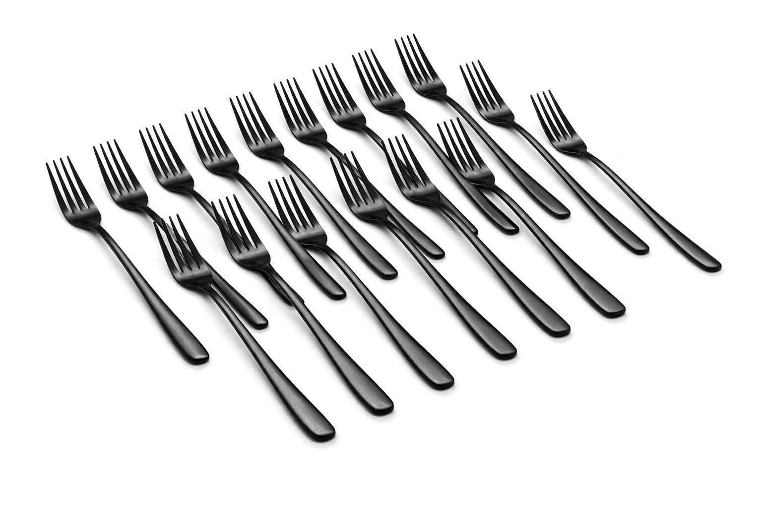 Black Dinner Forks Set 6 Pcs, 8” Stainless Steel Silverware Set, Lot Of 3