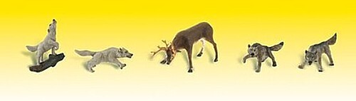 Woodland Wildlife Standoff - HO Scale Model Railroad Figure - #a1942