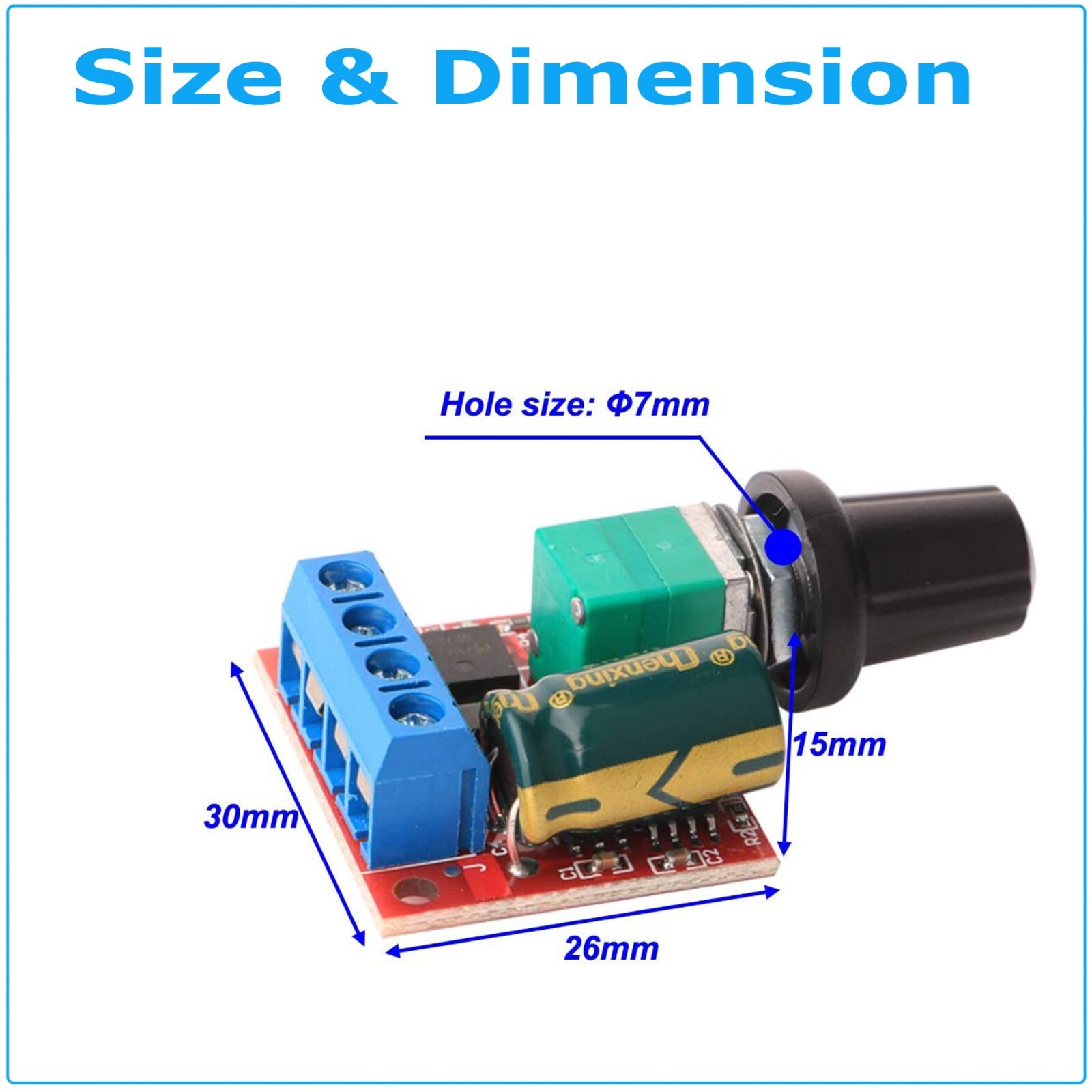 Adjustable DC PWM Motor Fan Controller Module 4.5V-35V With On/Off Switch