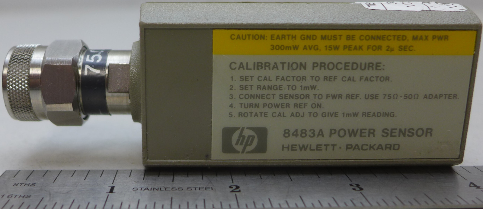 Agilent/HP 8483A Power Sensor 75Ω 100 KHz to 2 GHz 1uW-100mW (-30 to +20 dBm) #1