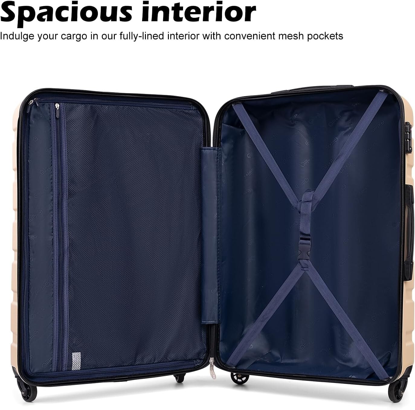 Hardshell 3 Piece Heavy-Duty Luggage Set - Spinner - Lightweight - TSA Lock