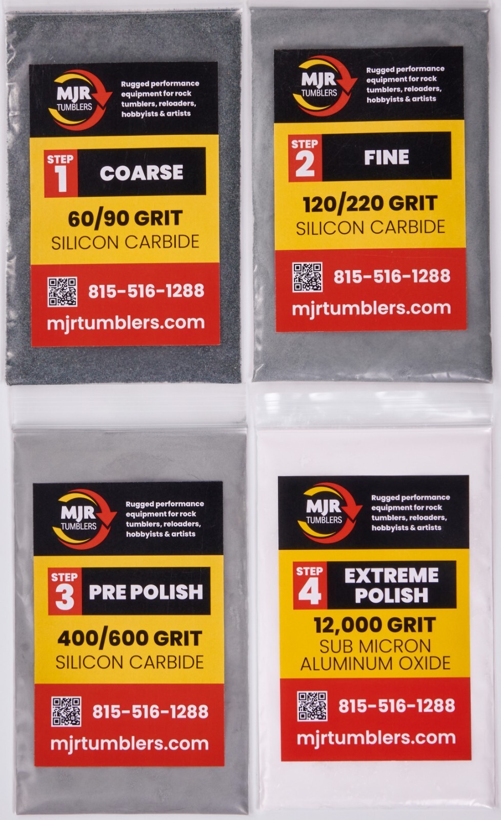 National Geographic Rock Tumbling Polishing Grit Kit for 3 lb Rock Tumblers