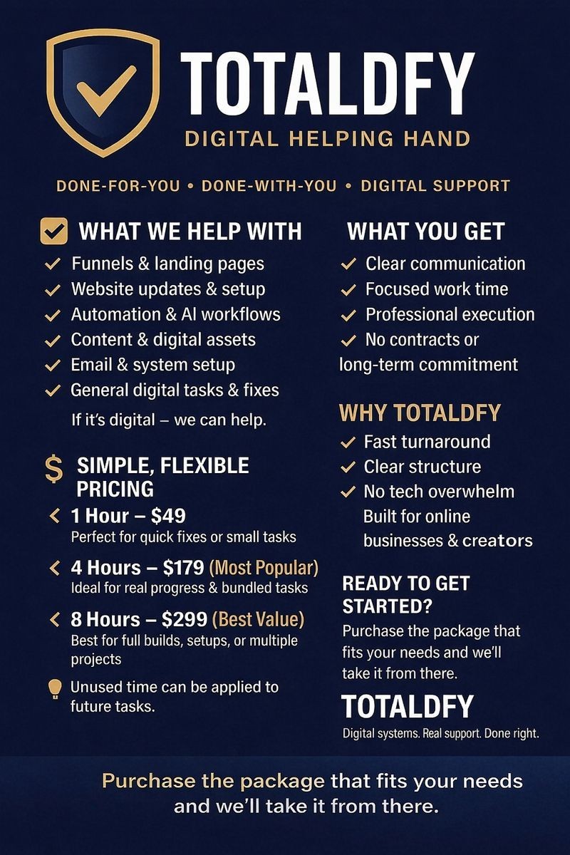 Try A Helping Hand | DWY Online Tasks | 4 Hour Digital Support Prints!