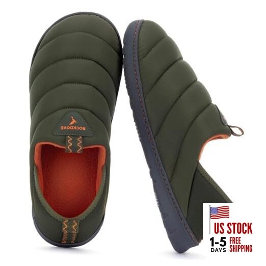 Men's Pufflite Two-Tone Quilted Loafer Slipper with 10 Hunter Green
