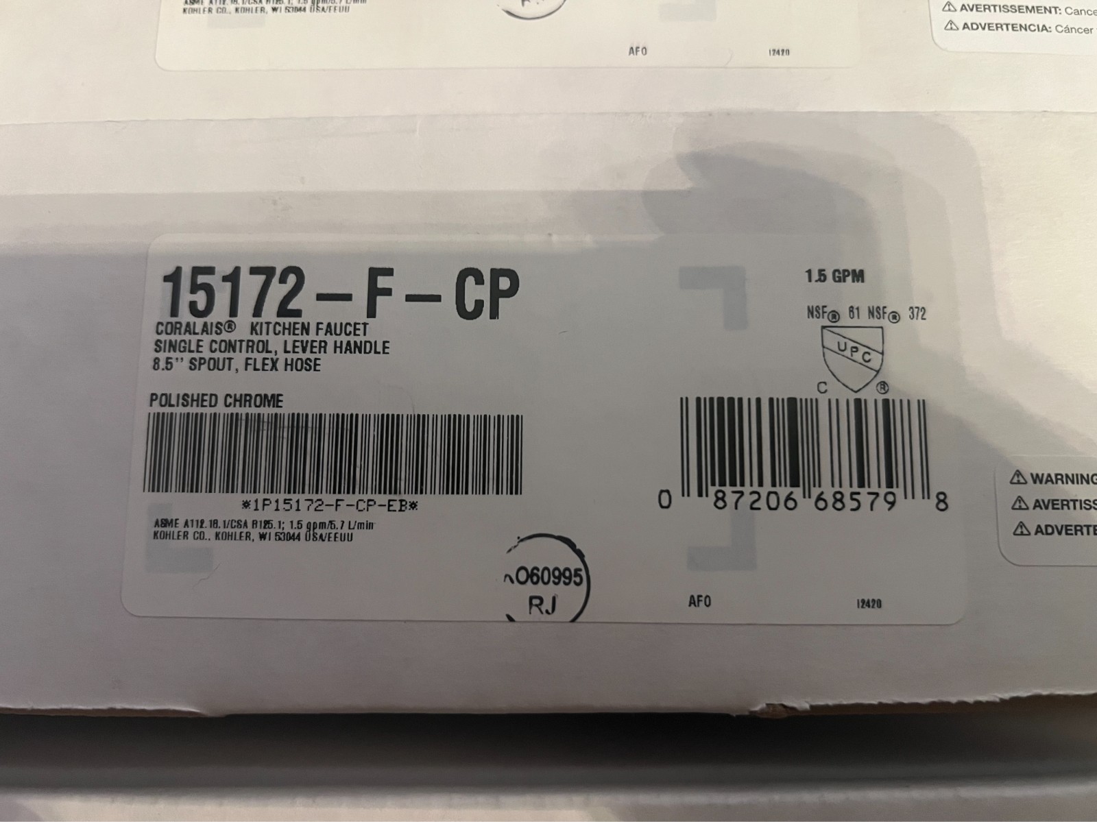 Kohler 15172-F-CP Coralais Single-handle kitchen sink faucet with side sprayer