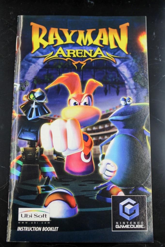 NO GAME- Authentic MANUAL ONLY! Nintendo GAMECUBE Rayman Arena