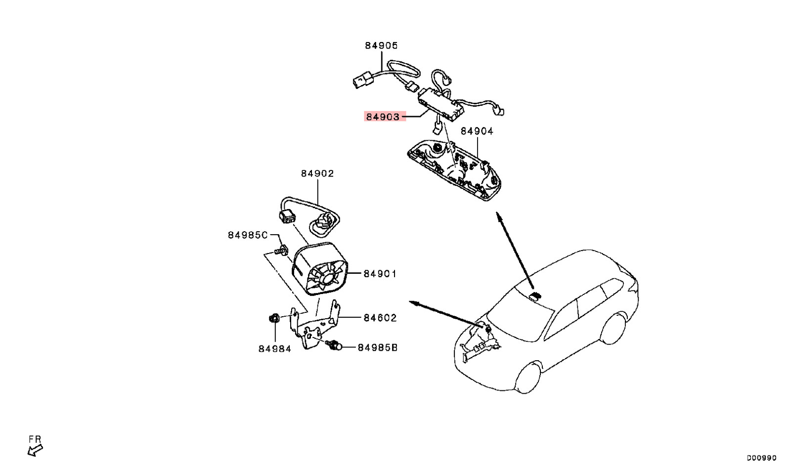 Alarm Sensor Control Unit Sensor for Mitsubishi OUTLANDER CW8W MK2 2.0D