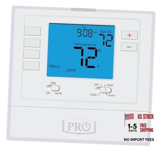 PRO1 T725 Heat Pump/Conventional Programmable Digital Wall Thermostat for 2