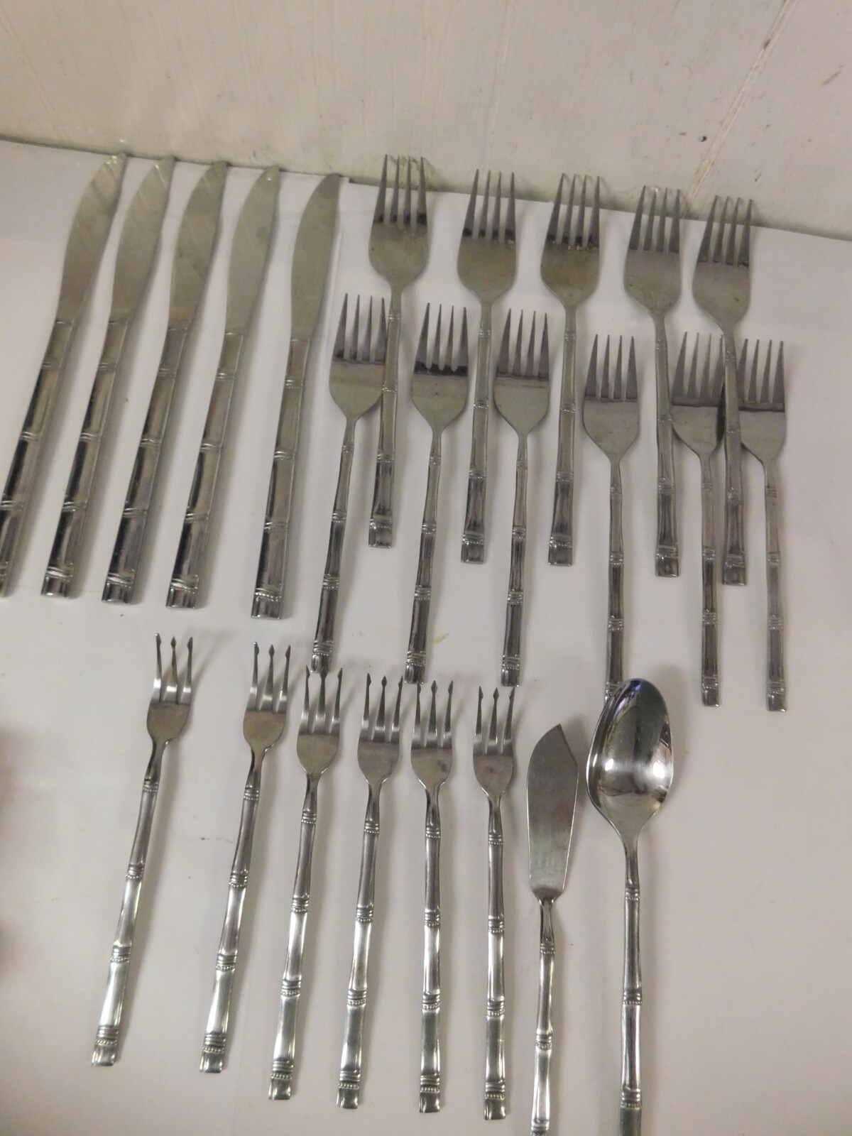 Hanford Forge Tiki Bamboo Pattern Stainless Steel Flatware
