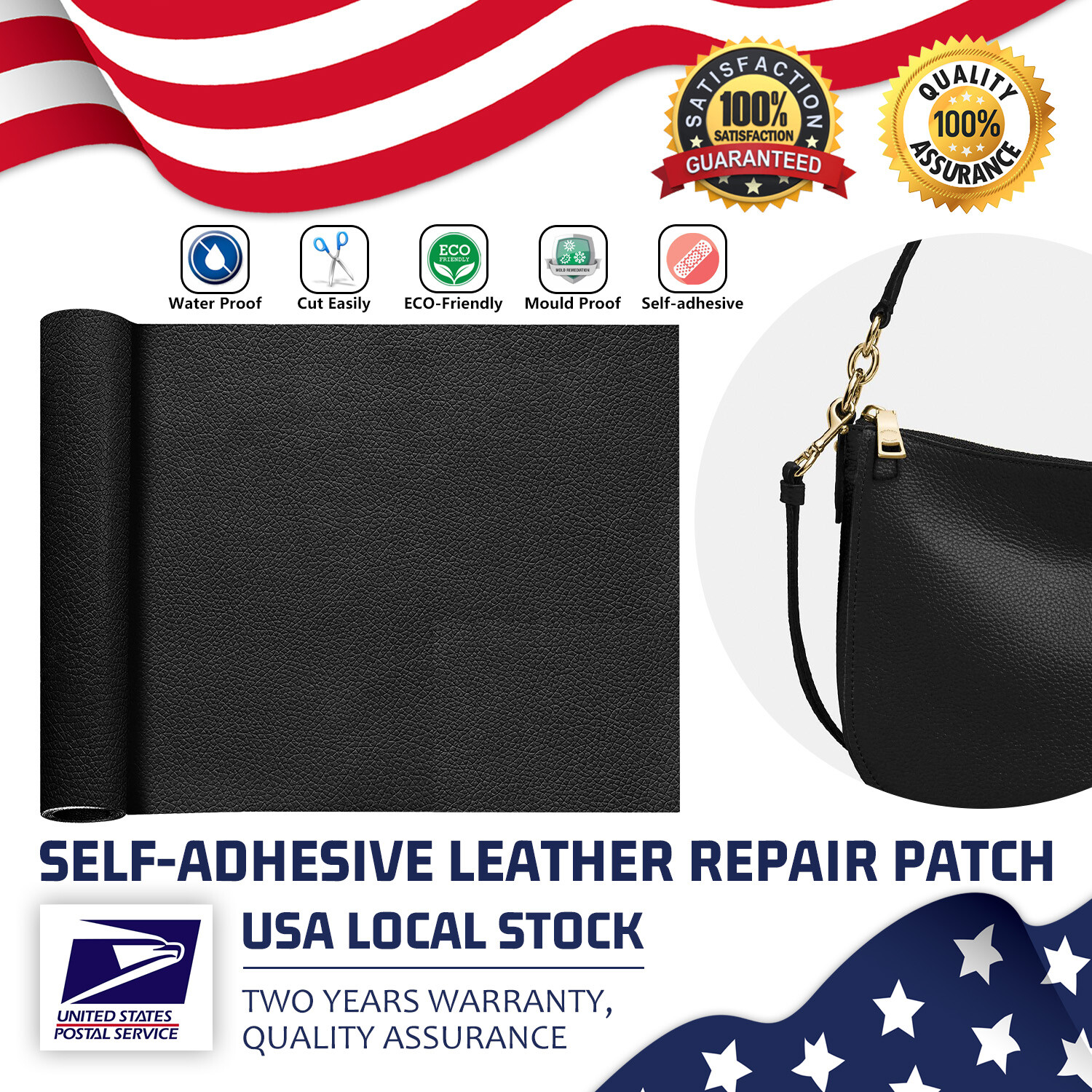 Self Adhesive Black multi-size Leather Repair Patch Kit For Car seat Couch Sofas