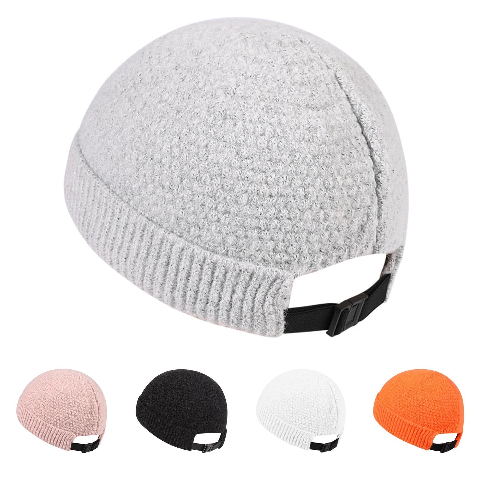 Mens Brimless Hats Docker Beanie Skull Caps Unisex Winter Warm Beanie Adjusta...